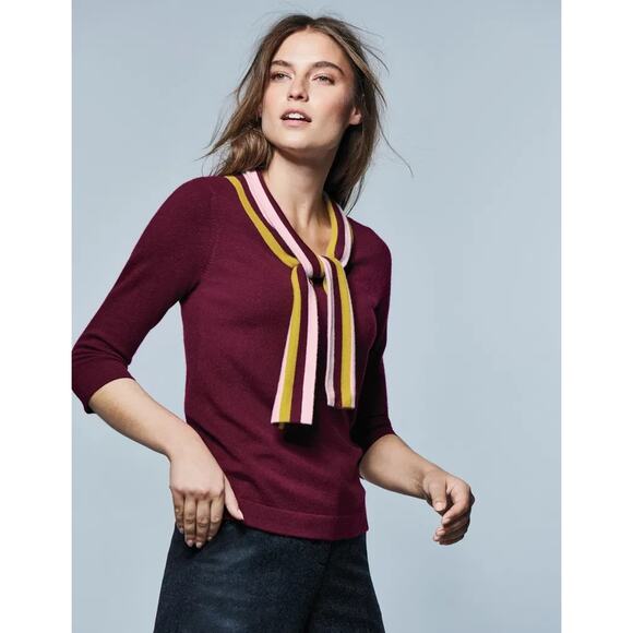 Boden Ellie Jumper Burgundy Wool Blend Sweater US 4 - Picture 1 of 6